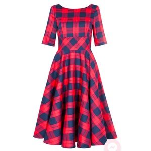 Hepburn Tartan Swing Dress by The Pretty Dress Company